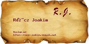 Rácz Joakim névjegykártya